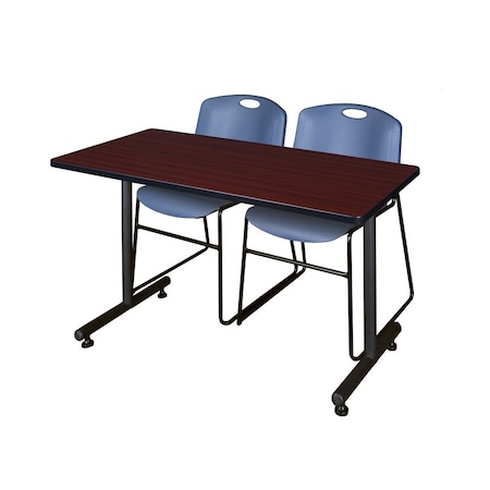 Kobe Rectangle Tables > Training Tables > Kobe Training Table & Chair Sets, 48 W, 30 L, 29 H, Mahogany MKTRCT4830MH44BE